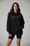 Women's Oversize Stone Embroidered Porsche Hoodie + Surprise Jewelry - Black