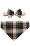 Adjustable Cat Dog Bow Tie and Bandana Set - Plaid Series