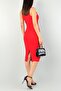 Back Slit Detail Sleeveless Midi Length Red Pencil Dress Emr-097 - 6