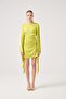 Backless Spanish Sleeve Satin Halle Dress Green - 5