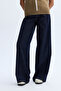 Women's Dark Indigo Wide Leg Jean Pants - 3