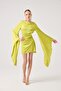 Backless Spanish Sleeve Satin Halle Dress Green