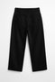 Women's High Waist 100% Cotton Wide Leg Black Jean Pants - 3