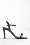 Night Glow Series – Thin Strap, Ankle Buckle, Stone Embroidered Black Heeled Stiletto Shoes
