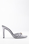 Silver Evening Dress Shoes with Mesh and Stone Details for Special Occasions. - 2