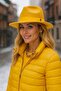 Panama Sombrero Hat with Yellow Metal Button Detail