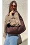 Hazel Large Volume Suede Shoulder Bag (Width 51 Cm, Height 30 cm) - 3