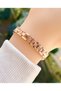 Rose Gold Color Pink Zircon Stone Women Wrist Watch - 5