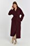 Burgundy Oversized Trench Coat with Windbreaker Detail - 4