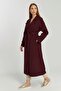 Burgundy Oversized Trench Coat with Windbreaker Detail - 8