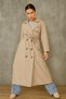 Double-Breasted Neck Trench Coat - 3