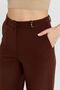 Brown Palazzo Wide Leg Woven Fabric Trousers - 5