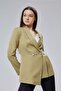 Khaki Regular Fit Pleat Detailed Blazer Jacket - 2