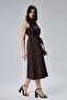 Brown Regular Fit Girdle Belted Dress - 6