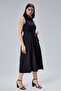 Black Regular Fit Girdle Belted Dress - 5
