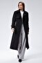 Women's Regular Melton Coat with Windbreaker Detail - 7