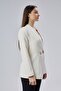 Ecru Regular Fit Pleat Detailed Blazer Jacket - 7