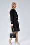 Women's Double Breasted Collar Button Detailed Coat - 7