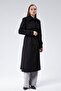 Women's Regular Melton Coat with Windbreaker Detail - 4