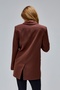 Brown Regular Lined Double Breasted Closure Woven Oversize Blazer Jacket - 7