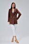 Bitter Brown Oversize Woven Blazer Jacket - 4
