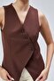 Women's Regular V-Neck Buttoned Vest - 8