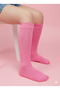 Girl's Knee-High Socks Self-Patterned Cotton Breathable Anti-Sweat 3-Pack - 3
