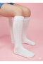 Girl's Knee-High Socks Self-Patterned Cotton Breathable Anti-Sweat 3-Pack - 4