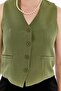Women's Lined Bodycon Buttoned Stylish V-Neck Vest - 5