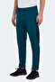 Vikraman in Men's Zipper Pocket Slim Fit Petrol Sweatpants