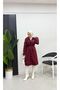 Lace-up Waist Trench Coat BRC1906 Claret Red - 5