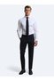 Navy Blue Straight Woven Slim Fit Classic Wool Blended Pants