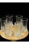 Crystal Embossed Glass Cups Set of 12 - 6 Tall and 6 Short Water, Soft Drink and Cocktail Glasses - 4