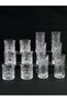 Crystal Embossed Glass Cups Set of 12 - 6 Tall and 6 Short Water, Soft Drink and Cocktail Glasses - 2