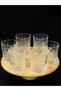 Crystal Embossed Glass Cups Set of 12 - 6 Tall and 6 Short Water, Soft Drink and Cocktail Glasses - 3