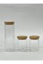 Glass Jar Set with Bamboo Lids – 3-Piece Storage Container and Kitchen Organizer - Legume Jar - 5