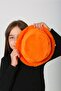 Orange Soft Textured Plush Bucket Girl's Hat - 3