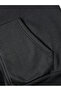 Men's Black Hooded Zip-Up Oversized Brushed Inside Printed Sweatshirt Winter School Cardigan - 4