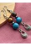 Mystic Elegance Natural Stone Long Earrings Apatite Tiger's Eye Hematite Handmade Bohemian Women's Earrings - 9
