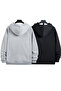 Men's Black Gray Hooded Zip-Up Sweatshirt 2-Piece Set - 2