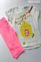 Mojo Baby Girl 1-4 Years Printed Short Sleeve Leggings Set 320010 Ecru - 3