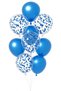 20 Blue Confetti Balloon Set (10 Metallic Blue Balloons, 10 Transparent Balloons, 10g Silver Balloon Confetti)