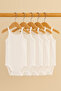 5-Pack 100% Organic Cotton White String Strap Baby Bodysuit - 2