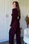 Ruffled Long Sleeve Crop Purple Set - 4