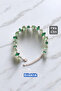 Zircon Stone Steel Bracelet - Green Silver