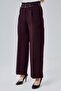 Double Belt Model High Waist Lycra Trousers with Side Pockets - 5