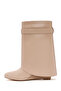 Women's Beige Wedge Heeled Boots 24Wfd 440418 - 5