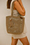 Hand Knitted Paper Thread Women's Shoulder Bag (Color Straw) - 2