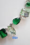 Zircon Stone Steel Necklace - Green Silver - 4