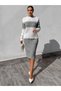 Women's Gray Sweater and Pocket Detailed Skirt Two-Piece Knitwear Set - 4